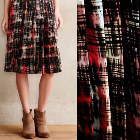 Fynn and Rose Women’s Abstract Pleated Midi Skirt Sz. 4 Anthropologie - Picture 14 of 14